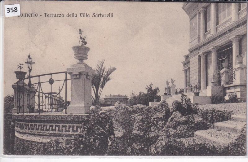Cartolina illustrata Comerio Terrazza della Villa Sartorelli