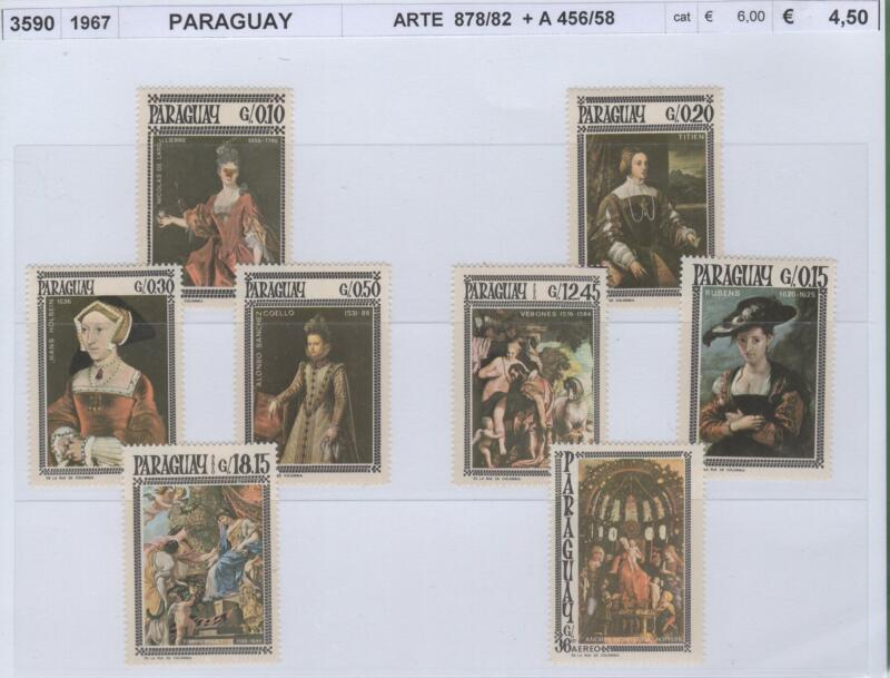 Francobolli Paraguay Anno 1967 Arte