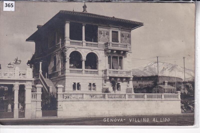 Cartolina illustrata Genova Villino al Lido