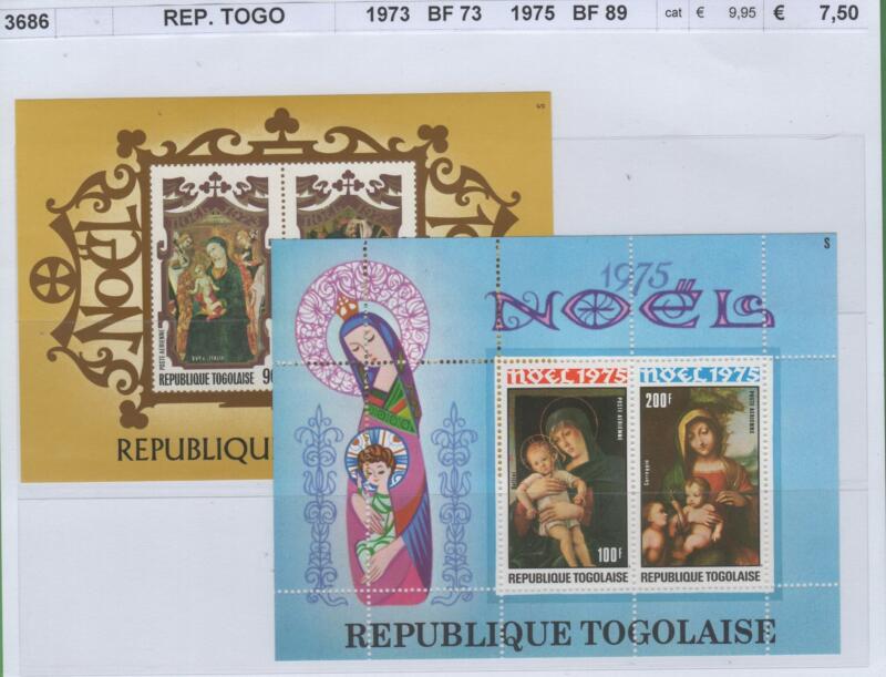 Foglietti Togo Anni 1973-1975 Natale