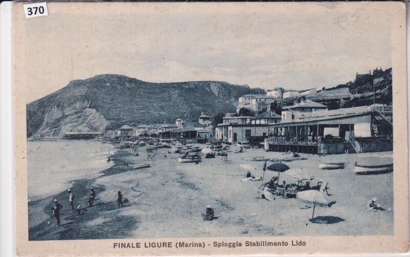 Cartolina illustrata Finale Ligure (Marina) Spiaggia Stabilimento Lido