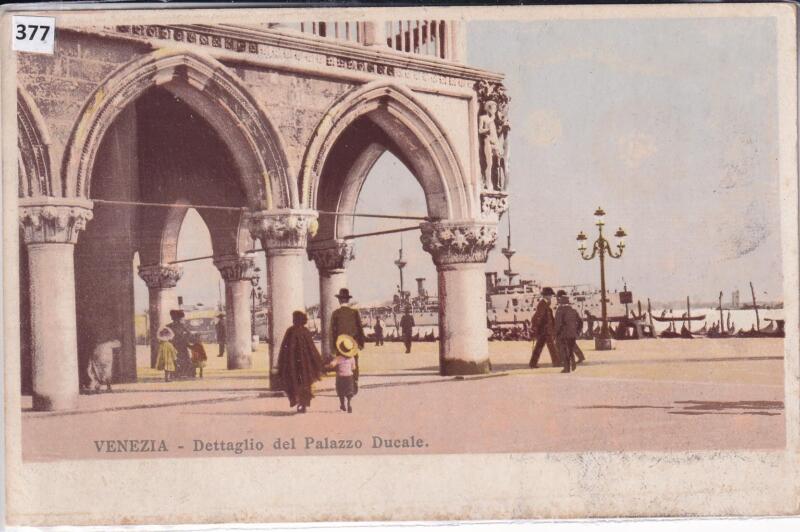 Cartolina illustrata Venezia Dettaglio del Palazzo Ducale