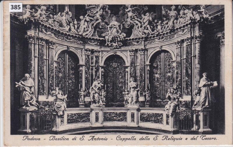 Cartolina illustrata Padova Basilica di S. Antonio Cappella della S. S. Reliquie e del Tesoro
