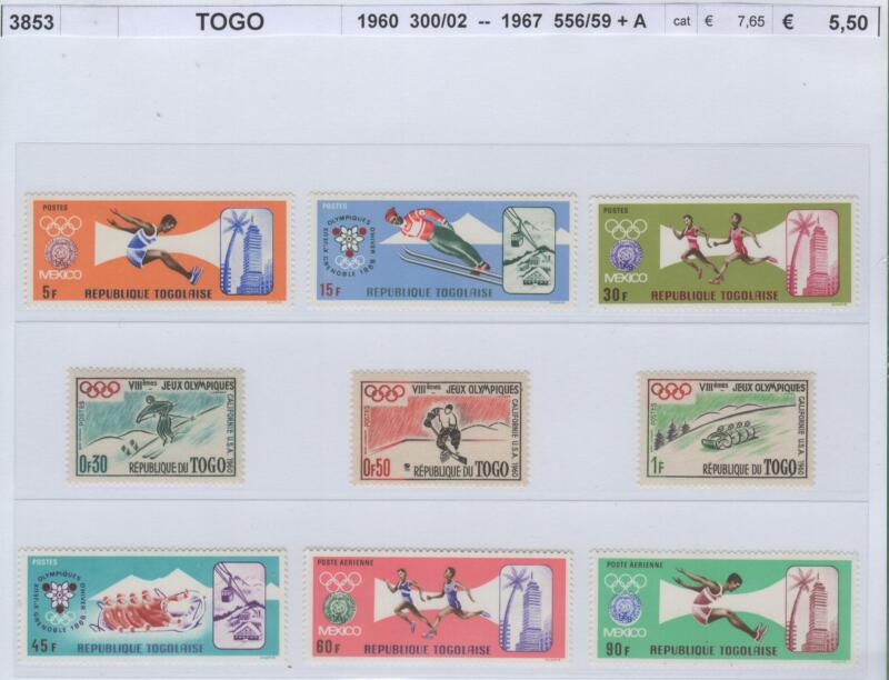 Francobolli Togo Anni 1960-1967 Varie emissioni celebrative dei Giochi olimpici