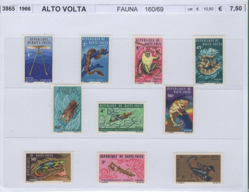 Francobolli Alto Volta Anno 1966 Fauna