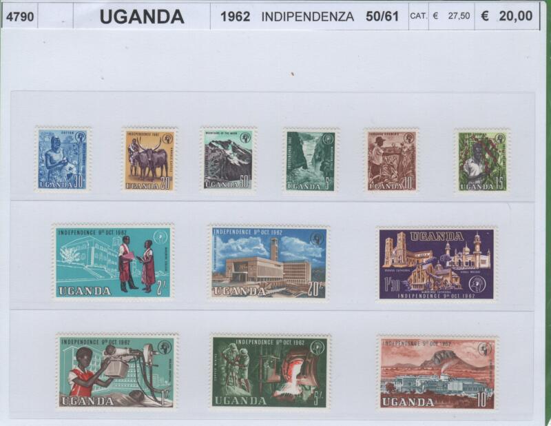 Francobolli Uganda Anno 1962 Indipendenza