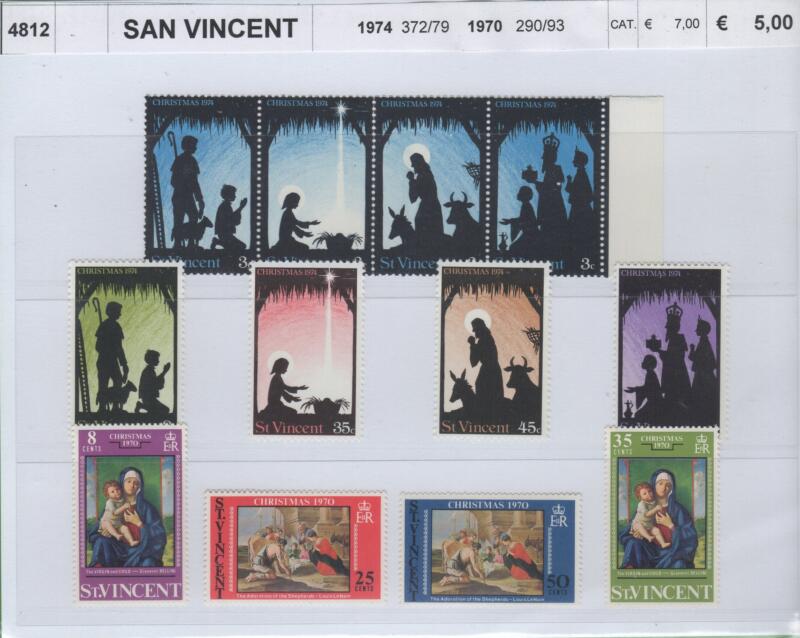 Francobolli St. Vincent Anni 1970-1974 Natale