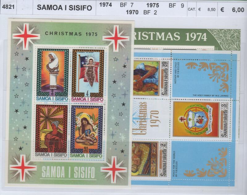 Foglietti Samoa I Sisifo Anni 1970-1974-1975 Natale