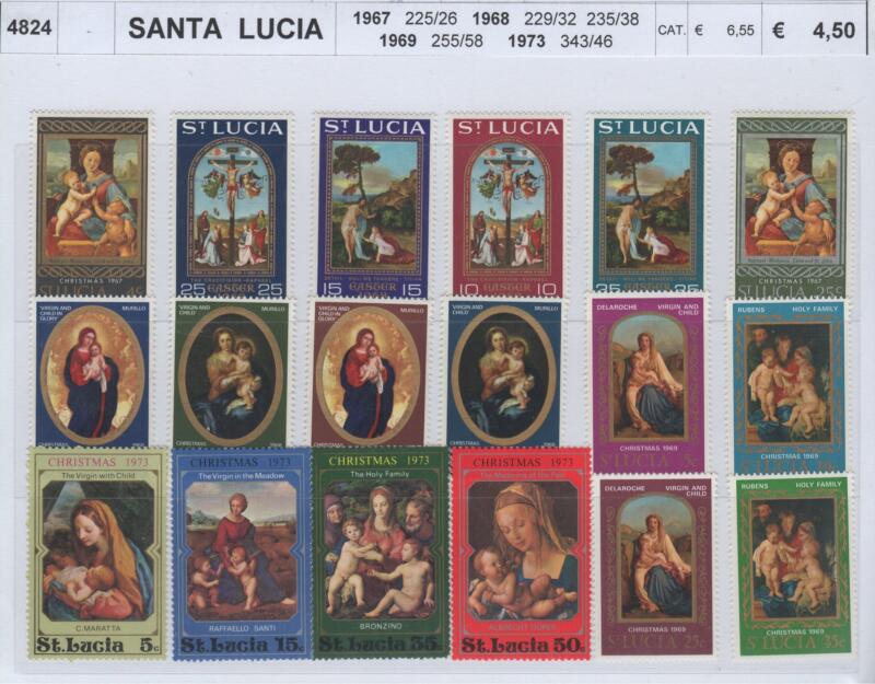 Francobolli Santa Lucia Anni 1967-1968-1969-1973 Varie emissioni