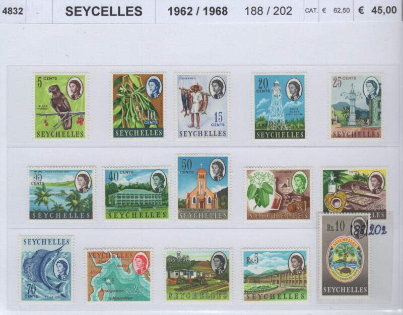 Francobolli Seychelles Anni 1962-1968 Serie Ordinaria