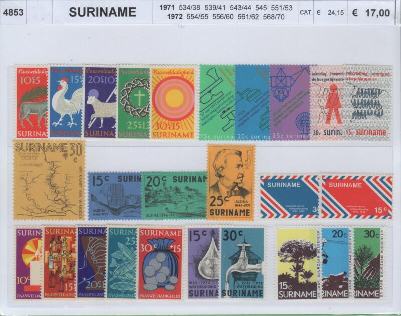 Francobolli Suriname Anni 1971-1972 Varie emissioni
