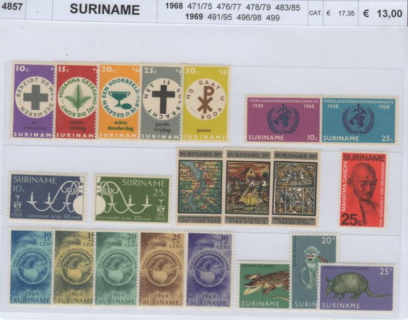 Francobolli Suriname Anni 1968-1969 Varie emissioni