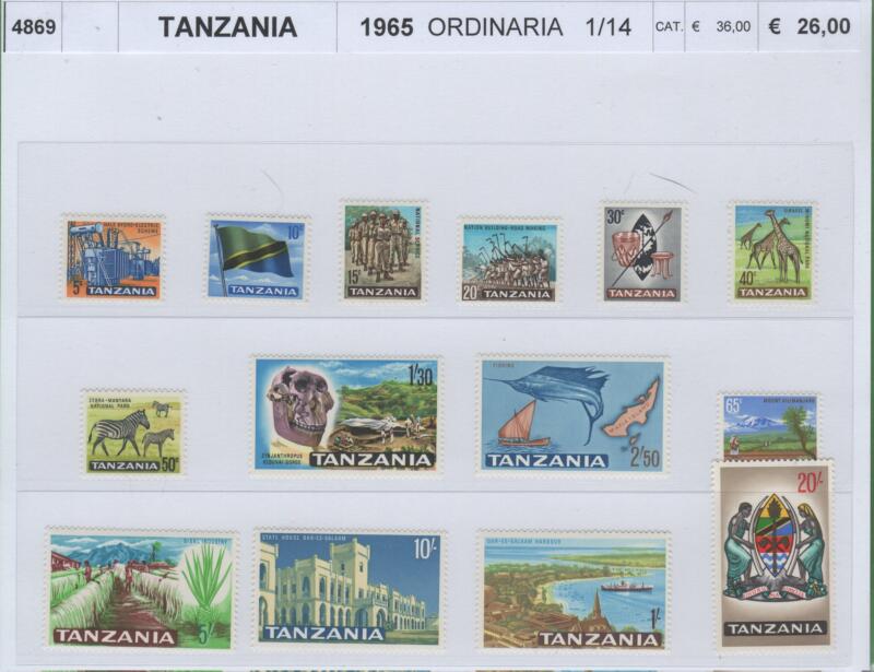Francobolli Tanzania Anno 1965 Serie ordinaria