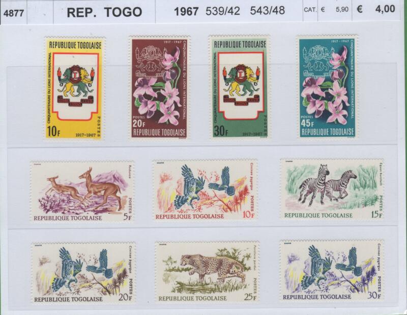 Francobolli Togo Anno 1967 Varie emissioni