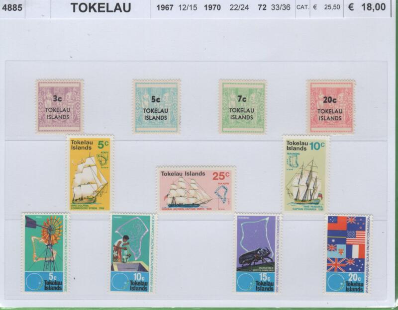 Francobolli Tokelau Anni 1967-1970-1972 Varie emissioni