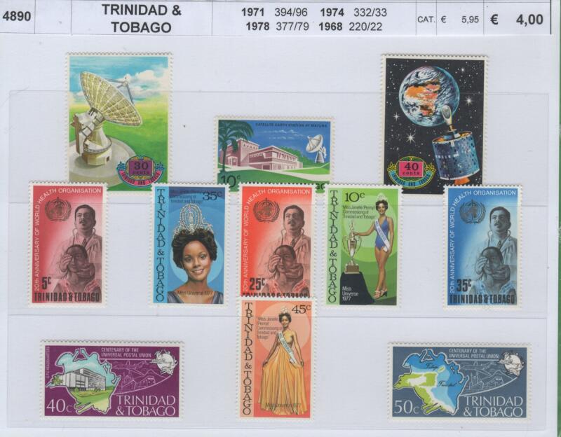 Francobolli e foglietto Trinidad e Tobago Anni 1968-1971-1974-1978 Varie emissioni
