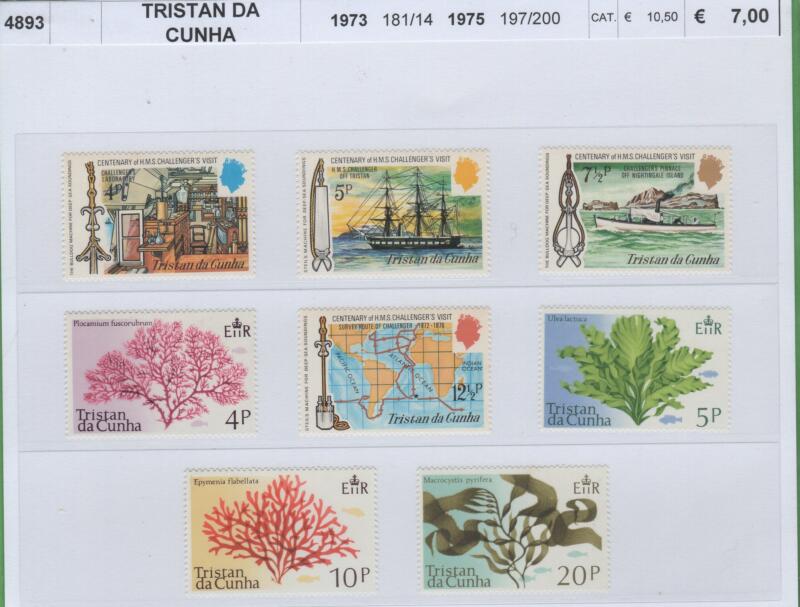 Francobolli Tristan da Cunha Anni 1973-1975 Varie emissioni