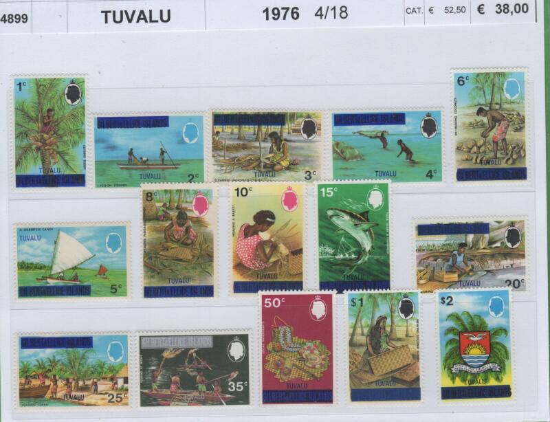 Francobolli Tuvalu Anno 1976 Soprastampati