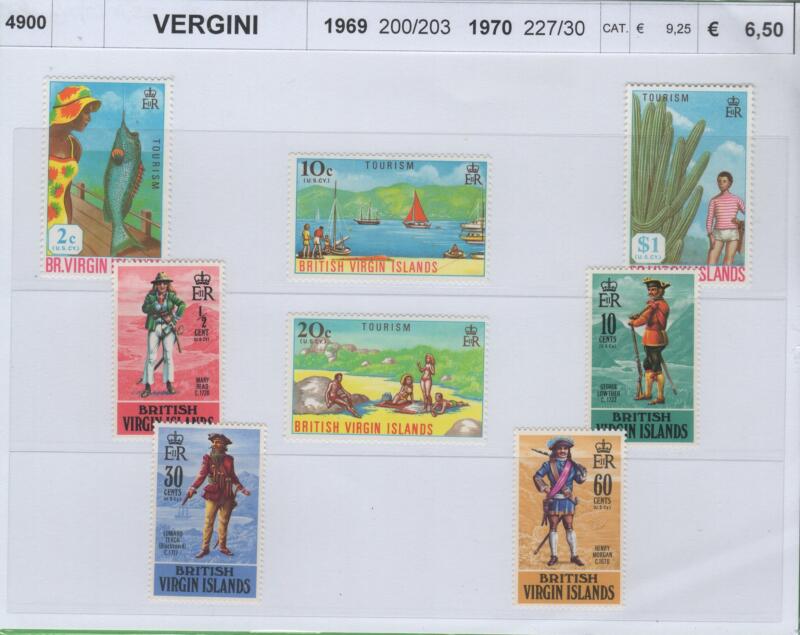 Francobolli Isole Vergini Britanniche Anni 1969-1970 Varie emissioni