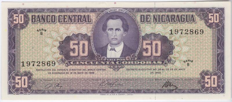Banconota Nicaragua Anno 1968 Cincuenta Cordobas