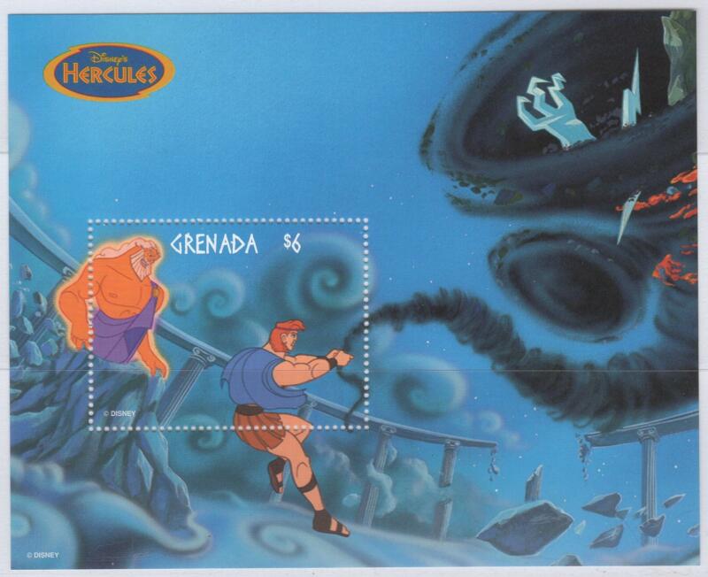 Foglietto Grenada Anno 1998 Tematica Disney Hercules Zeus