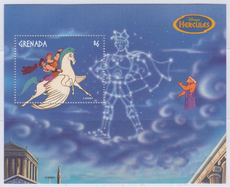 Foglietto Grenada Anno 1998 Tematica Disney Hercules Pegasus