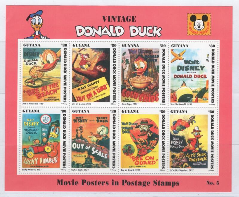Minifoglio Guyana Anno 1994 Tematica Disney Poster delle produzioni Disney