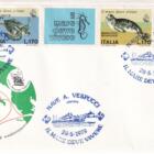Annulli filatelici speciali Crociera Amerigo Vespucci Anno 1978 Box ufficiale composto da 16 buste affrancate 1 aerogramma speciale e 1 cartoncino con la serie nuova