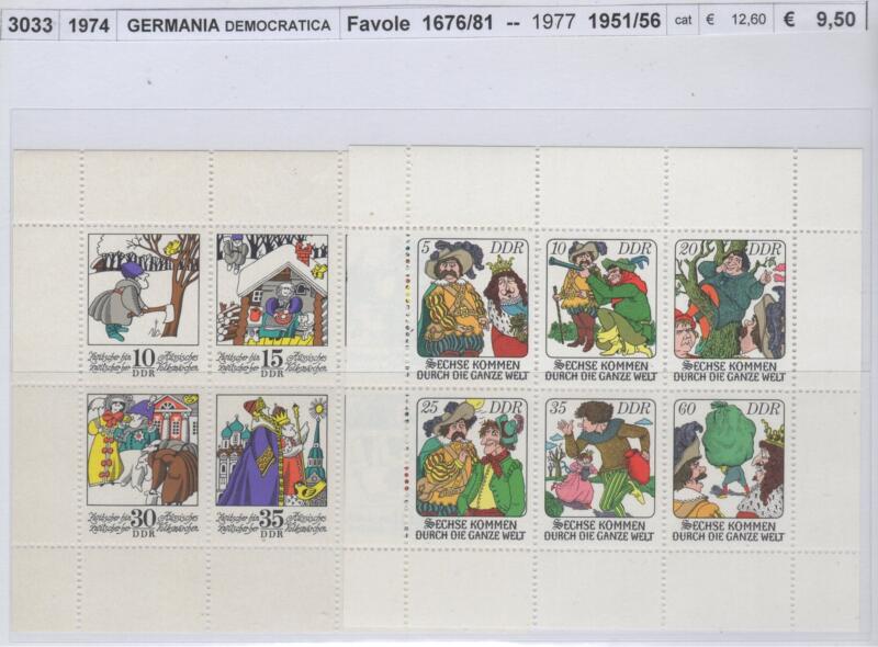 Minifogli Germania DDR Anni 1974-1977 Favole