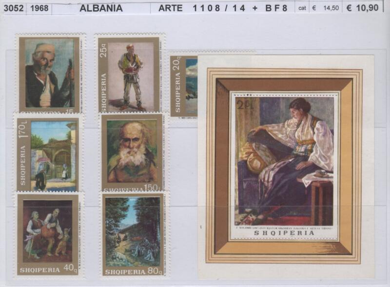 Francobolli e foglietto Albania Anno 1968 Arte