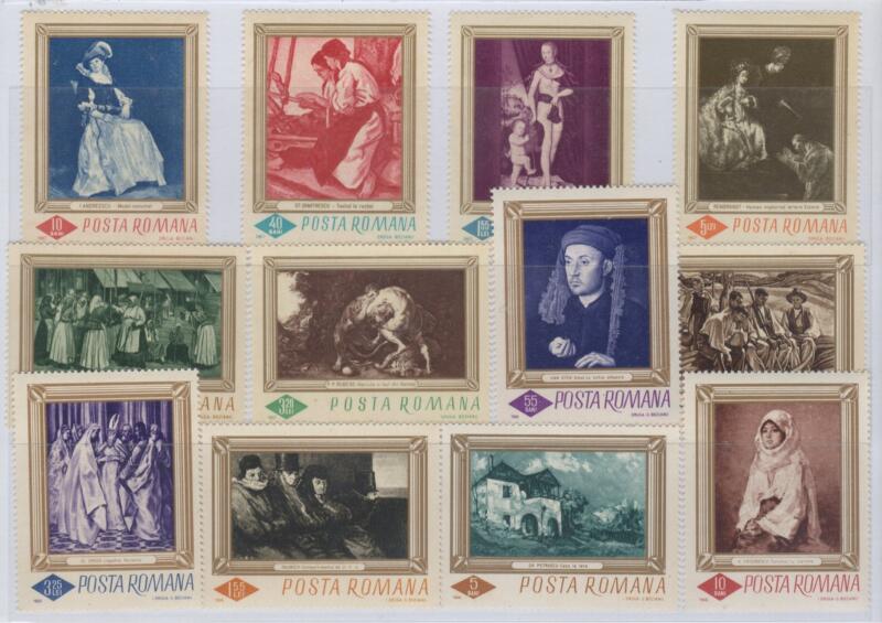 Francobolli Romania Anni 1966-1967 Varie emissioni Dipinti