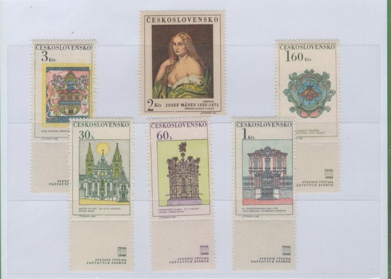 Francobolli Cecoslovacchia Anno 1968 Praga 68 con appendice