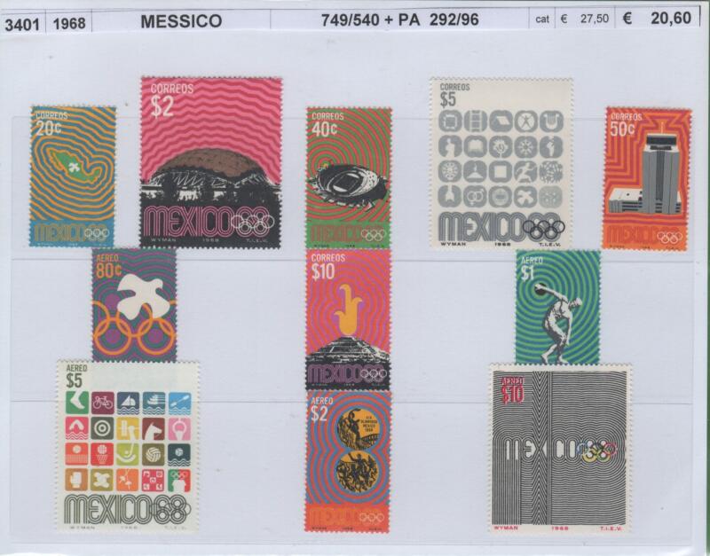 Francobolli Messico Anno 1968 Giochi olimpici
