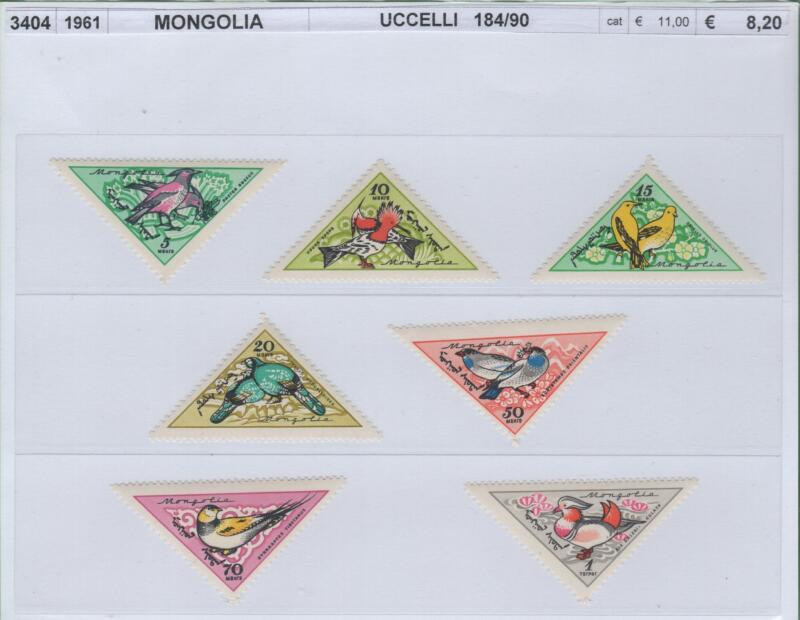 Francobolli Mongolia Anno 1961 Uccelli