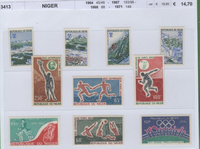 Francobolli Niger Anni 1964-1967-1968-1971 Varie emissioni Sport