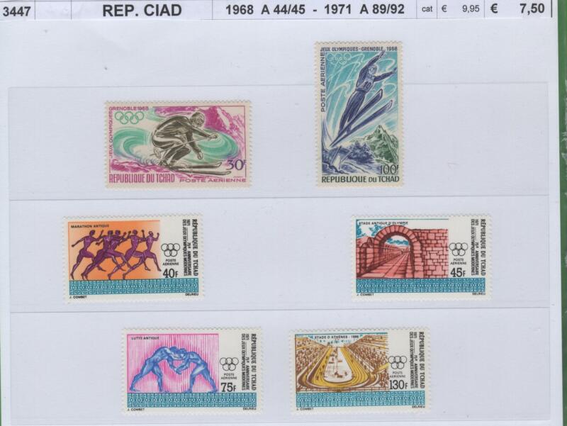 Francobolli Ciad Anni 1968-1971 Varie emissioni Posta Aerea Giochi olimpici