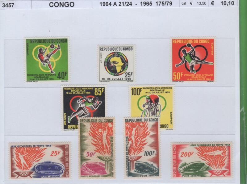 Francobolli Congo Anni 1964-1965 Varie emissioni Sport
