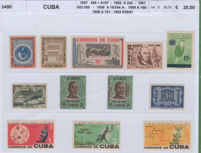 Francobolli Cuba Anni 1956-1957-1958-1959-1961-1962 Varie emissioni