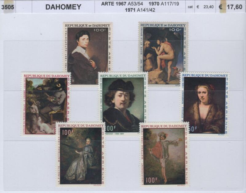 Francobolli Dahomey Anni 1967-1970-1971 Varie emissioni Posta Aerea Arte