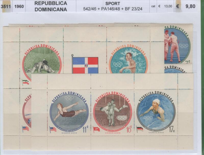 Francobolli e foglietti Repubblica Dominicana Anno 1960 Sport Olimpiadi
