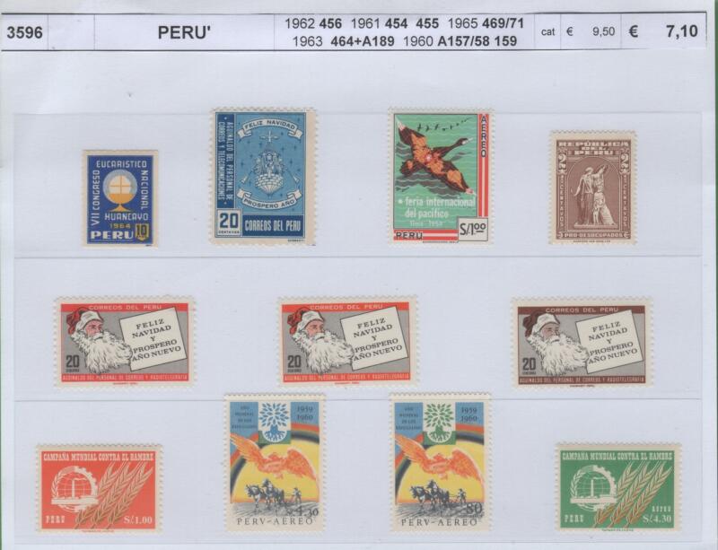 Francobolli Perù Anni 1960-1961-1962-1963-1965 Varie emissioni