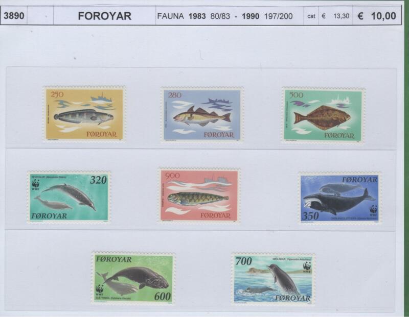 Francobolli Faeroer Anni 1983-1990 Varie emissioni Fauna