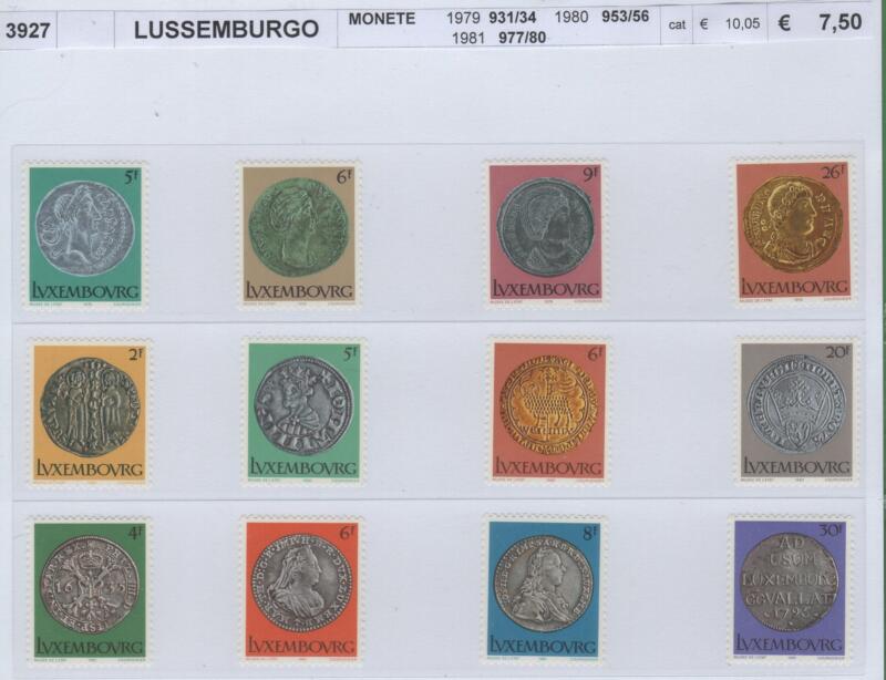 Francobolli Lussemburgo Anni 1979-1980-1981 Varie emissioni Monete