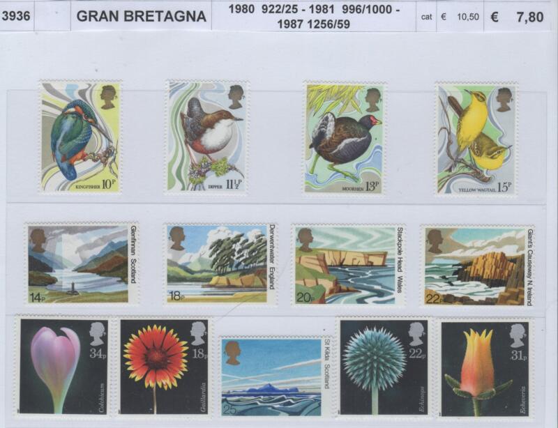 Francobolli Gran Bretagna Anni 1980-1981-1987 Varie emissioni