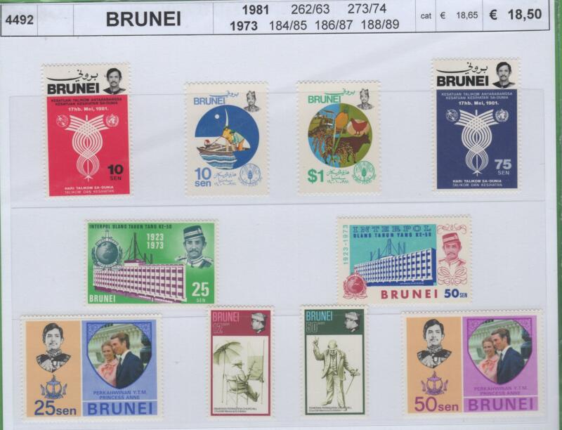 Francobolli Brunei Anni 1973-1981 Varie emissioni