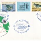 Annulli filatelici speciali Crociera Amerigo Vespucci Anno 1978 Box ufficiale composto da 16 buste affrancate 1 aerogramma speciale e 1 cartoncino con la serie nuova