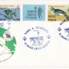Annulli filatelici speciali Crociera Amerigo Vespucci Anno 1978 Box ufficiale composto da 16 buste affrancate 1 aerogramma speciale e 1 cartoncino con la serie nuova