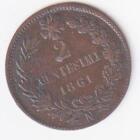 Moneta Italia Vittorio Emanuele II Anno 1861 Centesimi 2 zecca Napoli