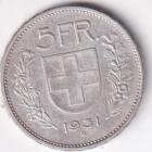 Moneta Svizzera Anno 1931 Franchi 5
