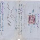 Prima di cambio emessa a Livorno in data 11 gennaio 1879 a quattro mesi data B.P. Lit. 786,36